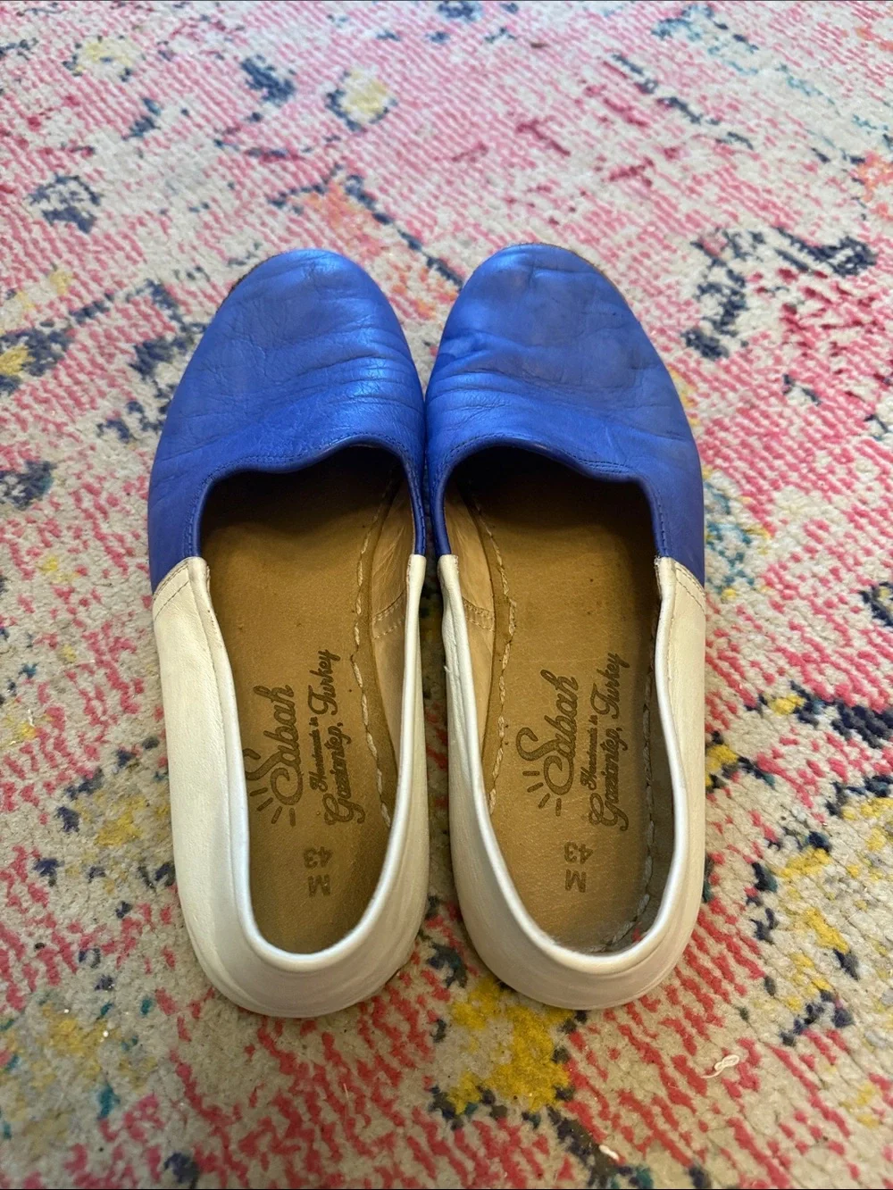 Sabah men’s Blue and White Slip-On Men's Shoes 43